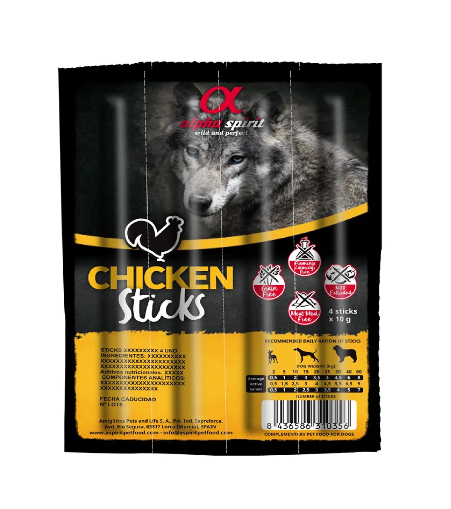ALPHA SPIRIT Chicken Sticks 4pc/pk - 10g/pc