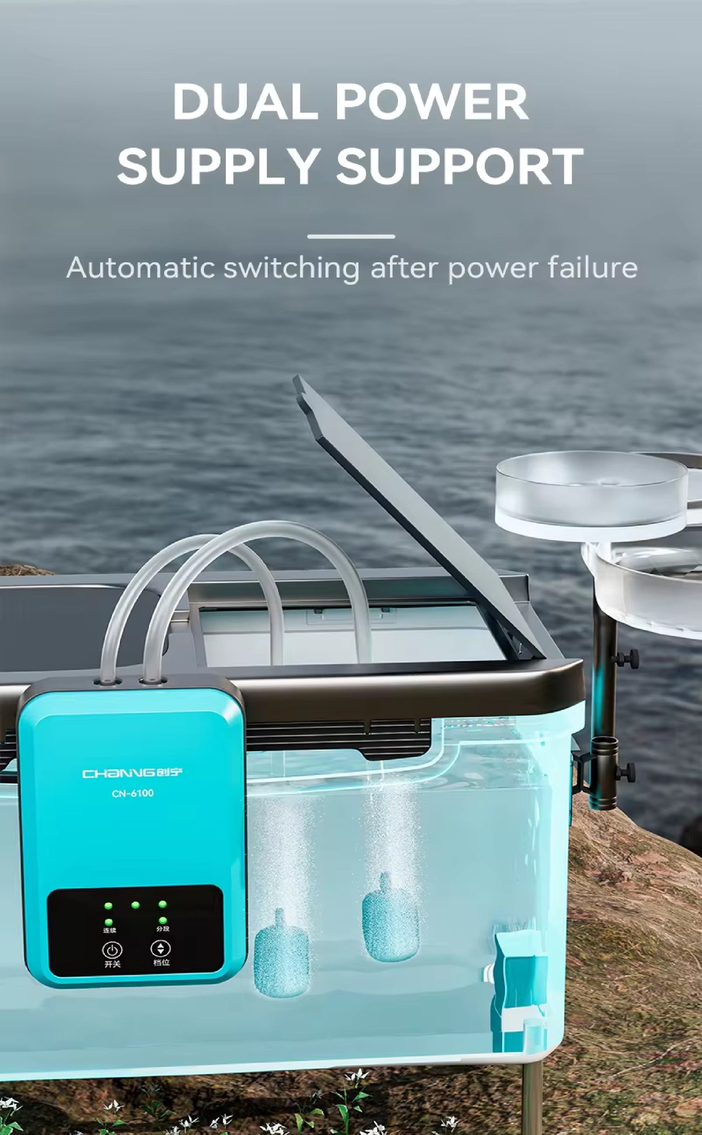 CHANING Rechargeable Aquarium Air Pump (AC/DC) with Type C charger