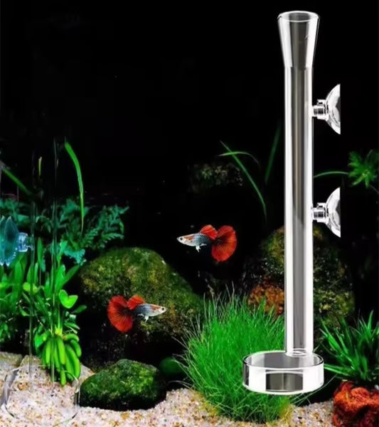 Aquarium Shrimp Feeder Tube with Dish