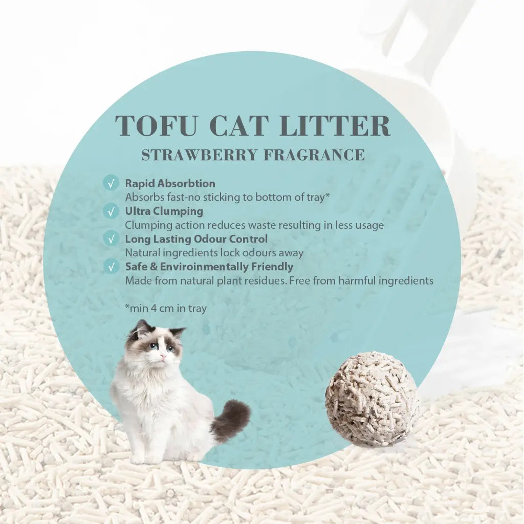 BIOLINE Tofu Cat Litter 7L - Strawberry Fragrance