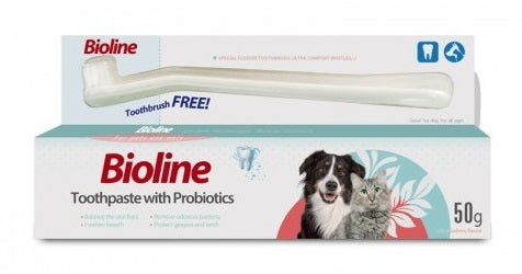 BIOLINE Toothpaste with pro-biotics (FREE toothbrush)
