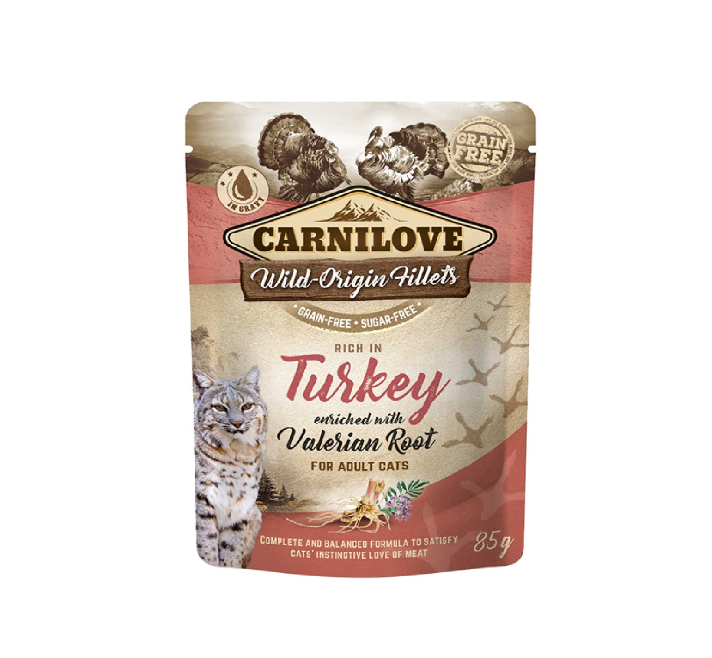CARNILOVE Turkey enriched with Valerian Root for Adult Cats (Wet Food Pouches) - 85g