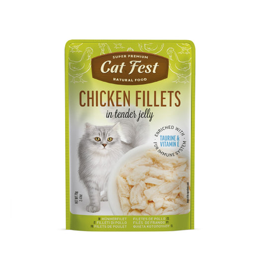 CAT FEST Chicken Fillets In Tender Jelly For Cats - 70g