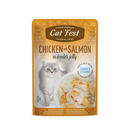 CAT FEST Chicken With Salmon In Tender Jelly For Cats 70g