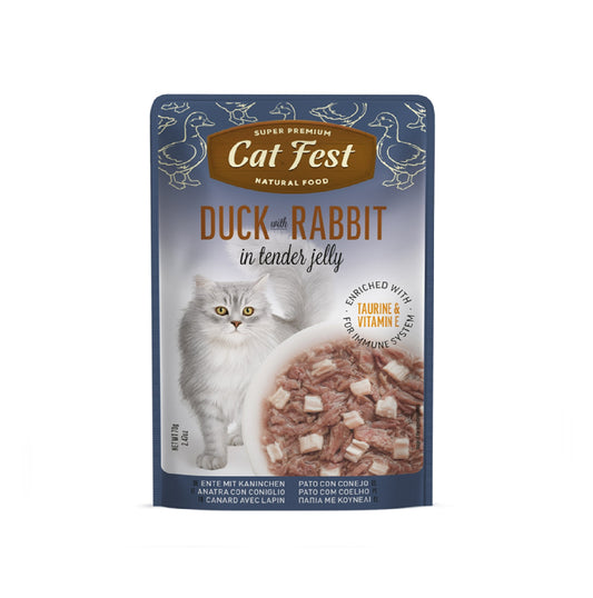 CAT FEST Duck With Rabbit In Tender Jelly For Cats - 70g