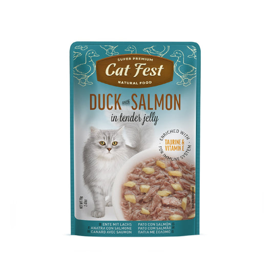 CAT FEST Duck With Salmon In Tender Jelly For Cats - 70g