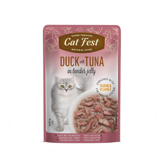 CAT FEST Duck With Tuna In Tender Jelly For Cats - 70g