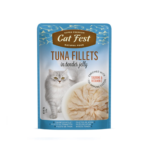 CAT FEST Tuna Fillets In Tender Jelly For Cats - 70g