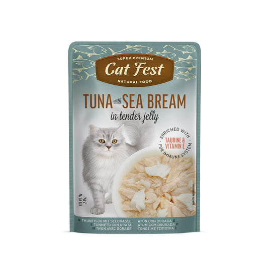 CAT FEST Tuna With Sea Bream In Tender Jelly For Cats - 70g