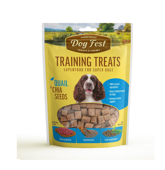 DOG FEST Training Treats - Quail and Chia Seeds - 90grams