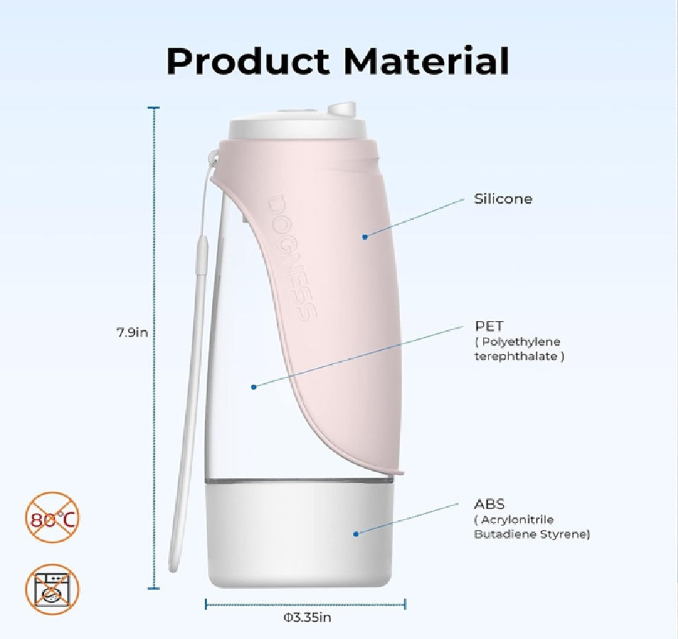 DOGNESS Water Bottle with Food Storage