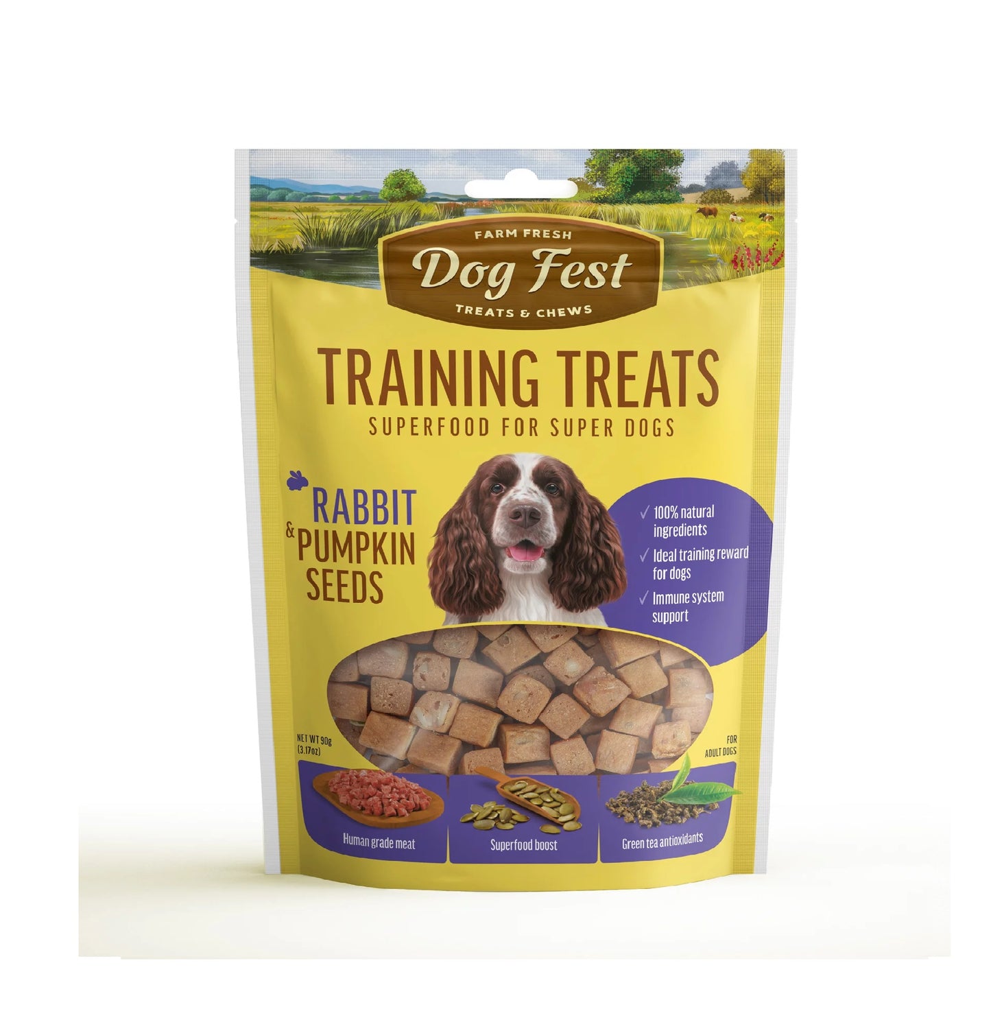 DOG FEST Training Treats - Rabbit and Pumpkin Seeds - 90grams