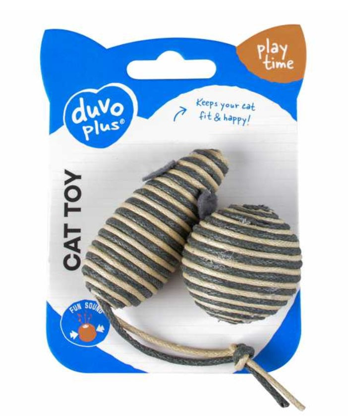 DUVO Rope Mouse and Ball (Grey)