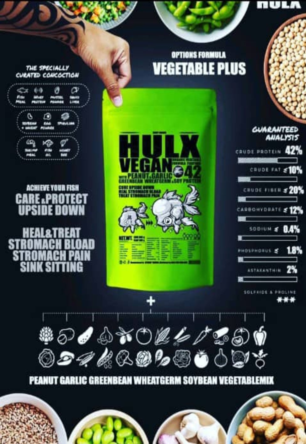 HULX GOLDFISH Vegan (Vegetable Formula) - 100grams