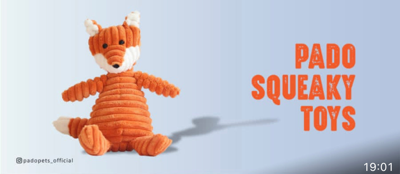 PADO Woofy Squeaky Toy (Orange)