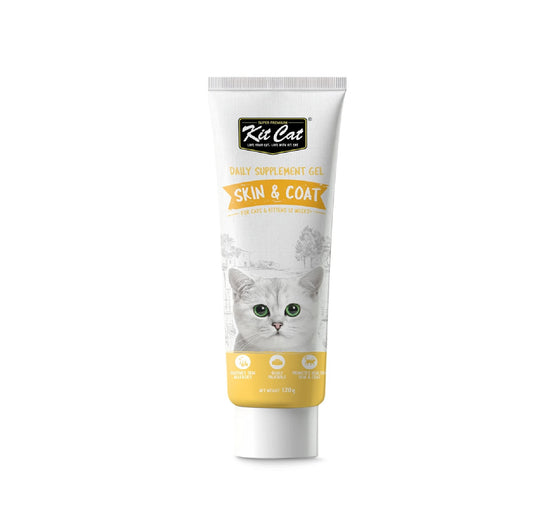 KIT CAT Daily Nutritional Supplement Gel For Cats & Kittens – Skin & Coat (120g)
