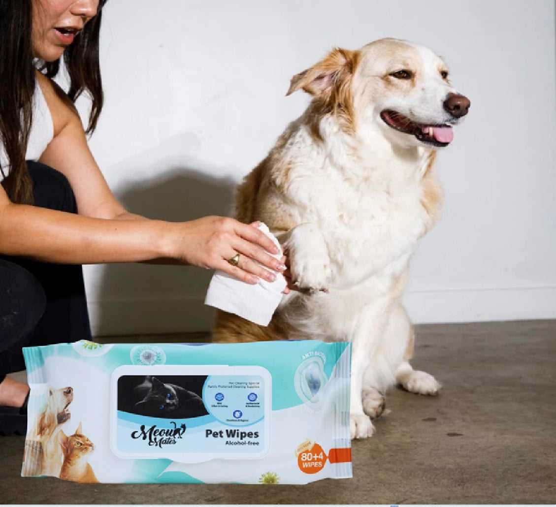 MEOW MATES Pet Wipes 80+4pcs