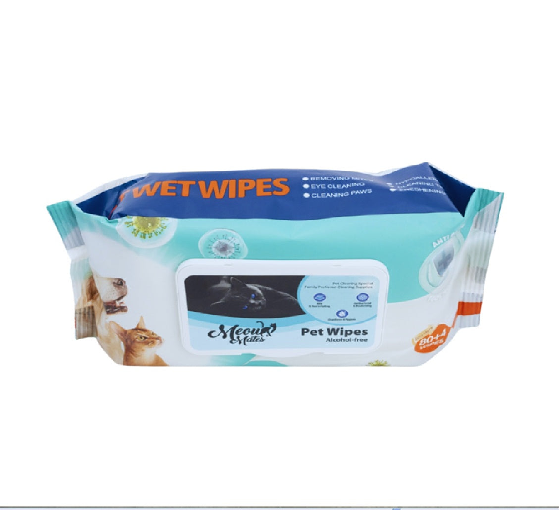 MEOW MATES Pet Wipes 80+4pcs
