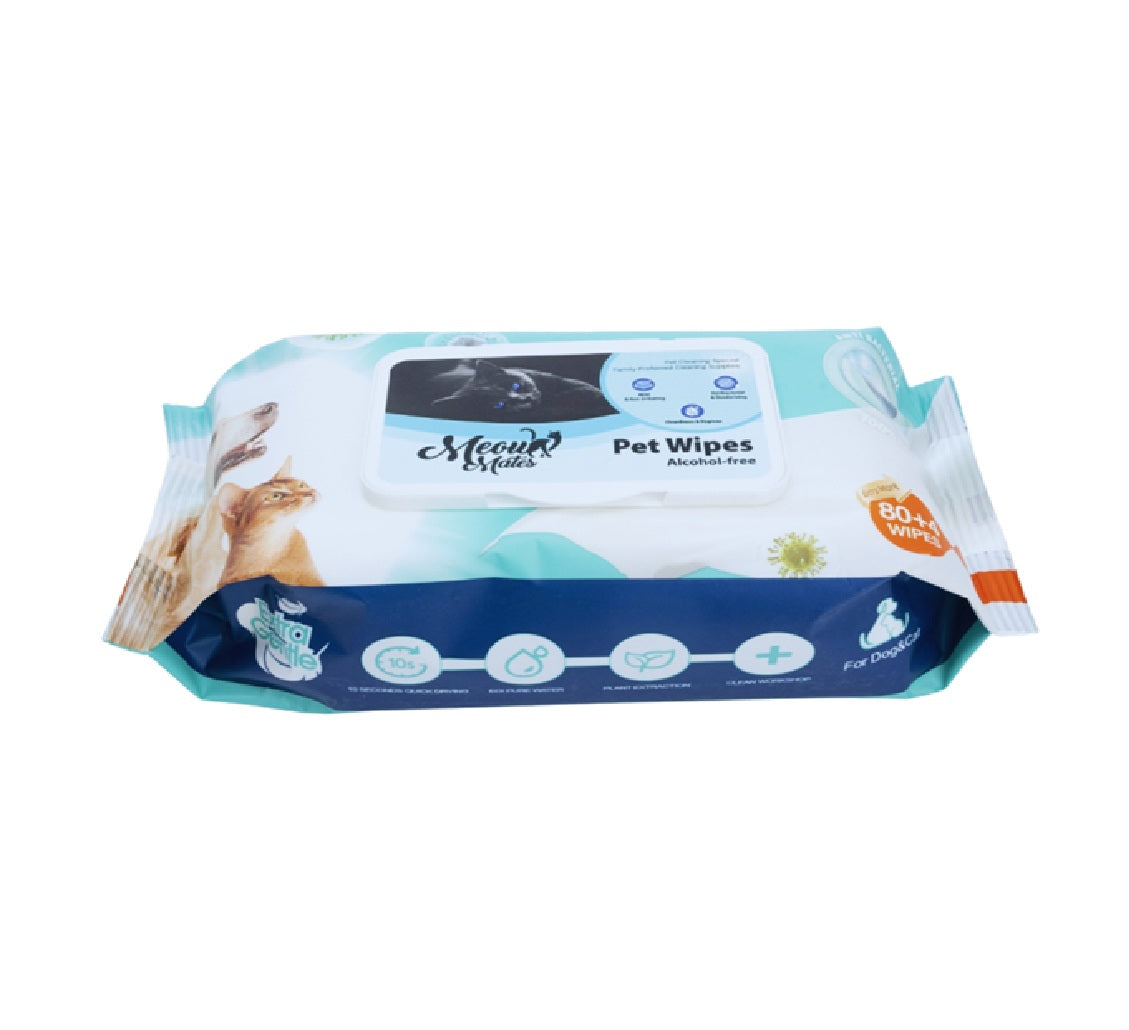 MEOW MATES Pet Wipes 80+4pcs