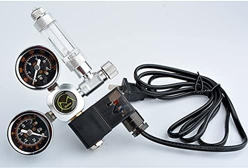 MUFAN Dual Gauge Co2 Regulator with Magnetic Solenoid and Bubble Counter
