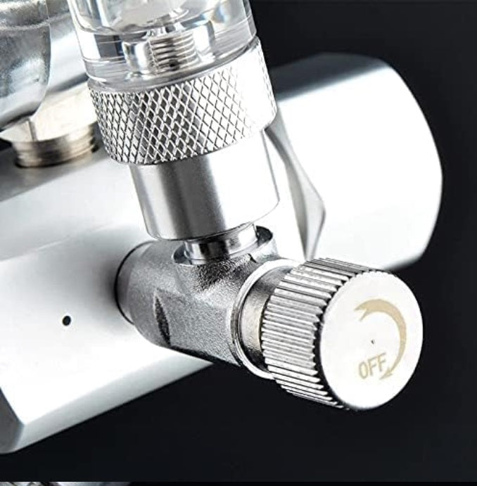 MUFAN Dual Gauge Co2 Regulator with Magnetic Solenoid and Bubble Counter