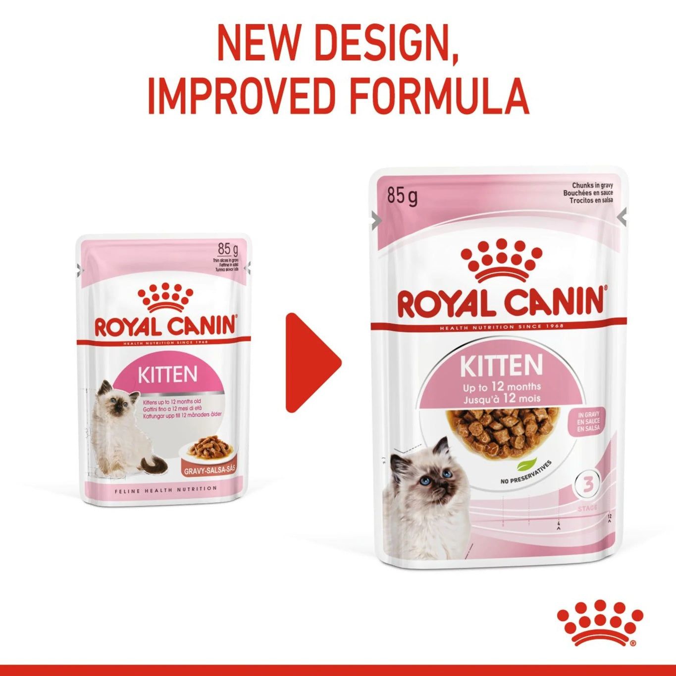 ROYAL CANIN Feline Health Nutrition Kitten Gravy (Wet Food - Pouches) 12 x 85 g