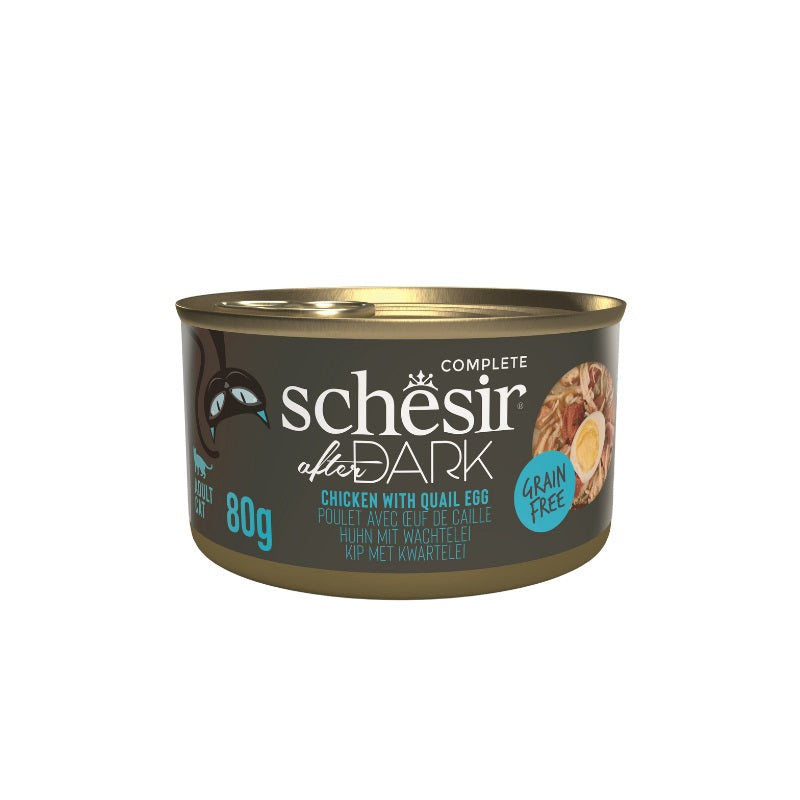 SCHESIR After Dark Wholefood in Broth Variety Pack for Cat 960g (80g x12 Cans) - 4 Flavors (3 Cans Each Flavor)