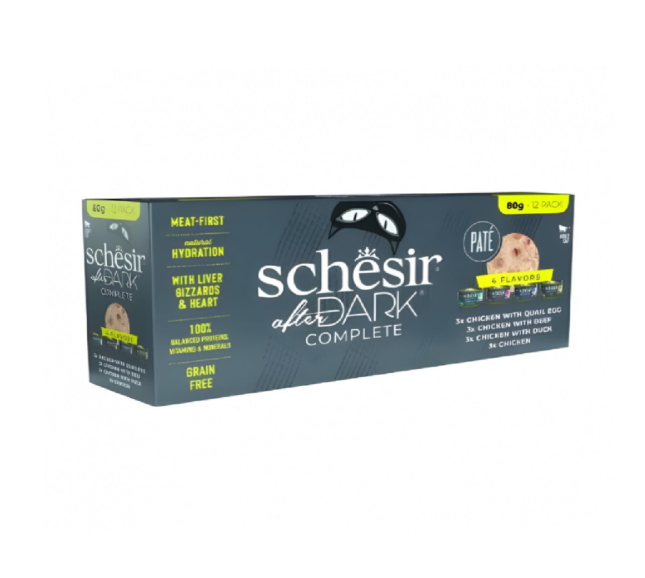 Dark in Pate Variety Pack For Cat 960g (80g x12 Cans) - 4 Flavors (3 Cans Each Flavor)