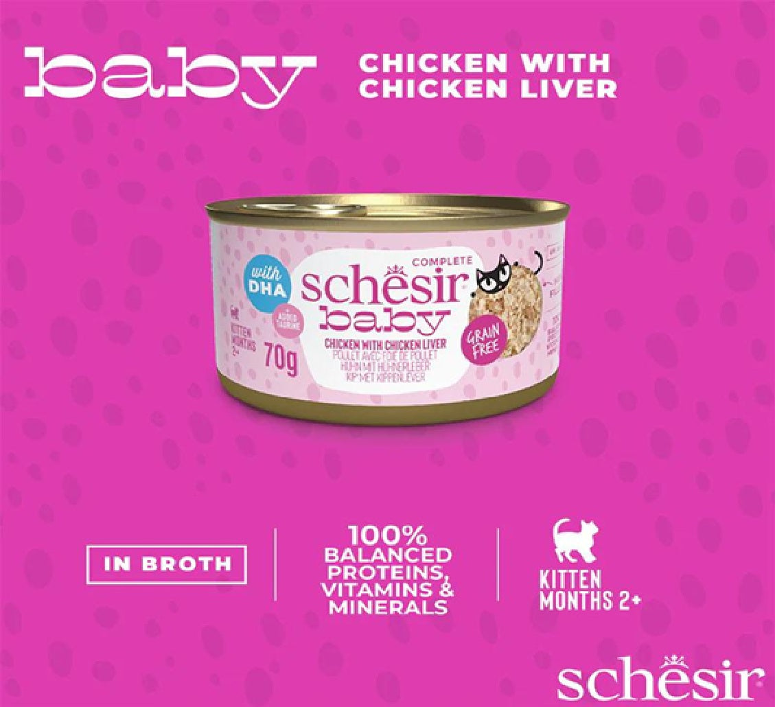SCHESIR Baby Kitten Wholefood - Chicken With Chicken Liver - 70g