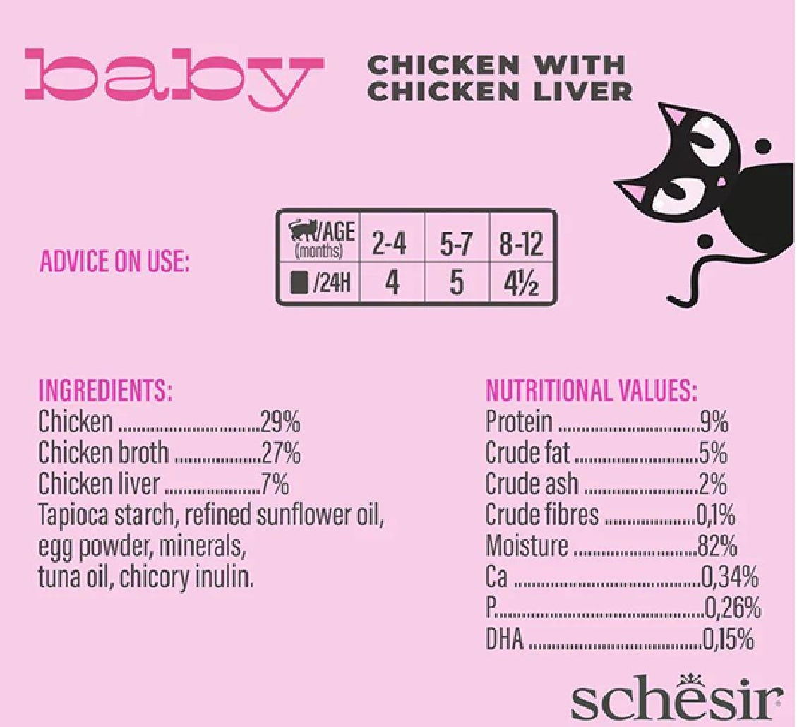 SCHESIR Baby Mousse Kitten - Chicken With Chicken Liver - 70g