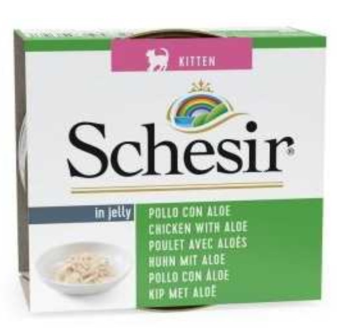 SCHESIR Cat Wet Food (Chicken Fillet with Aloe) in Jelly (for KITTEN) - 85grams