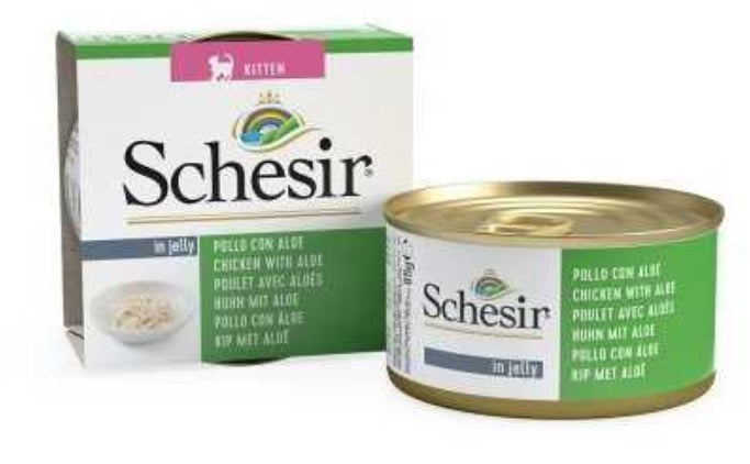SCHESIR Cat Wet Food (Chicken Fillet with Aloe) in Jelly (for KITTEN) - 85grams