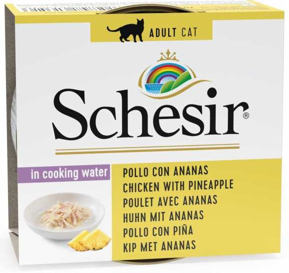SCHESIR Cat Wet Food (Chicken with Pineapple) in cooking water - 75grams
