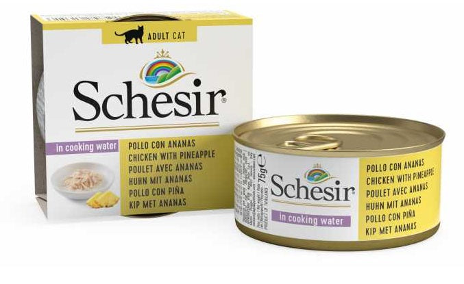 SCHESIR Cat Wet Food (Chicken with Pineapple) in cooking water - 75grams