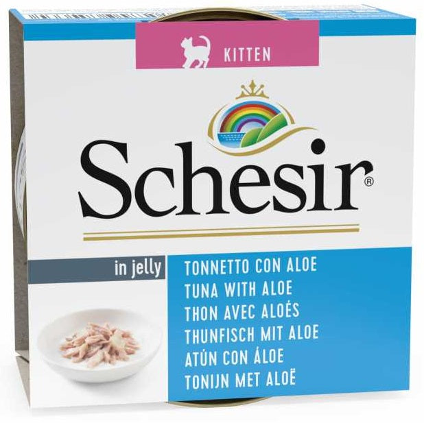 SCHESIR Cat Wet Food (Tuna with Aloe) in Jelly (for KITTEN) - 85grams