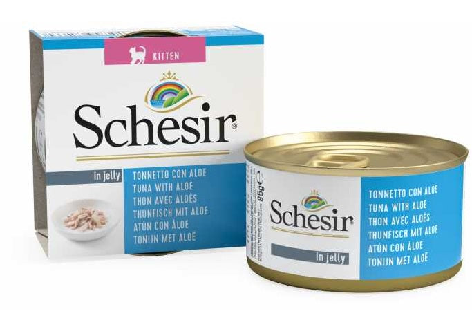 SCHESIR Cat Wet Food (Tuna with Aloe) in Jelly (for KITTEN) - 85grams