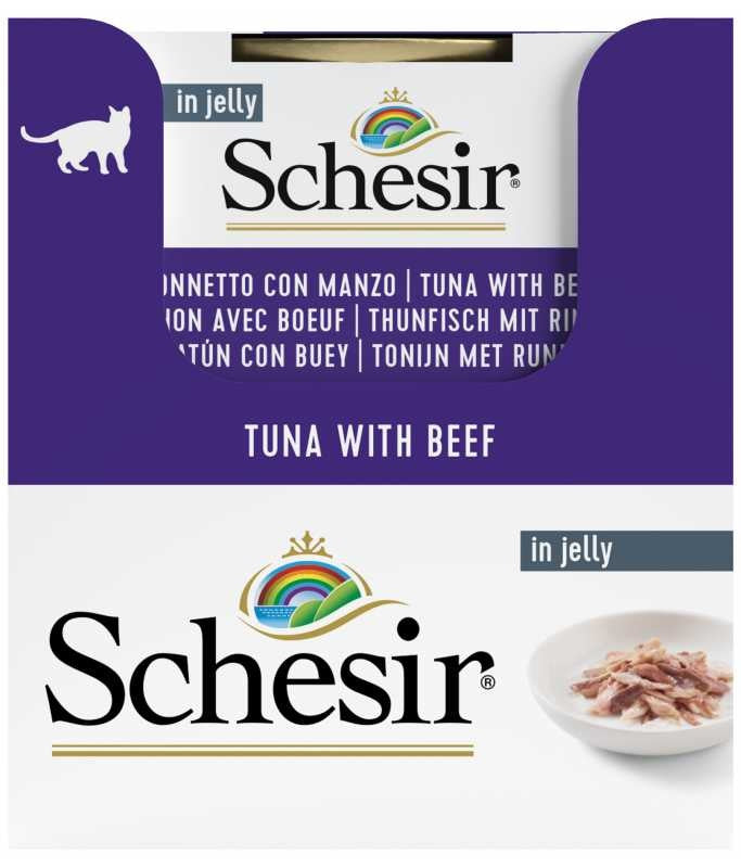 SCHESIR Cat Wet Food (Tuna with Beef Fillet) in Jelly - 85grams