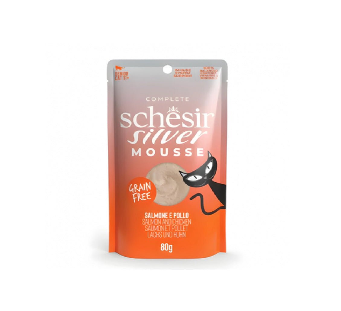 SCHESIR Silver Mousse Senior Cat - Salmon And Chicken - 80g