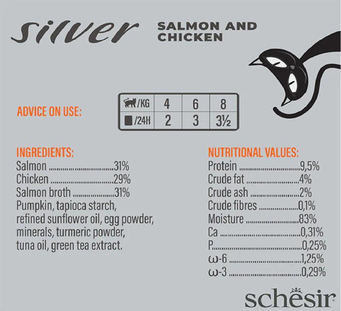 SCHESIR Silver Mousse Senior Cat - Salmon And Chicken - 80g