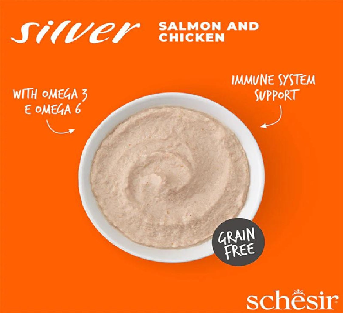 SCHESIR Silver Mousse Senior Cat - Salmon And Chicken - 80g