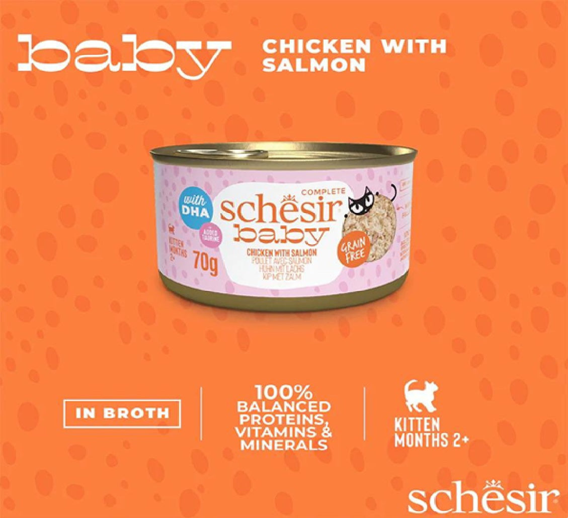 SCHESIR Baby Kitten Wholefood - Chicken With Salmon - 70g