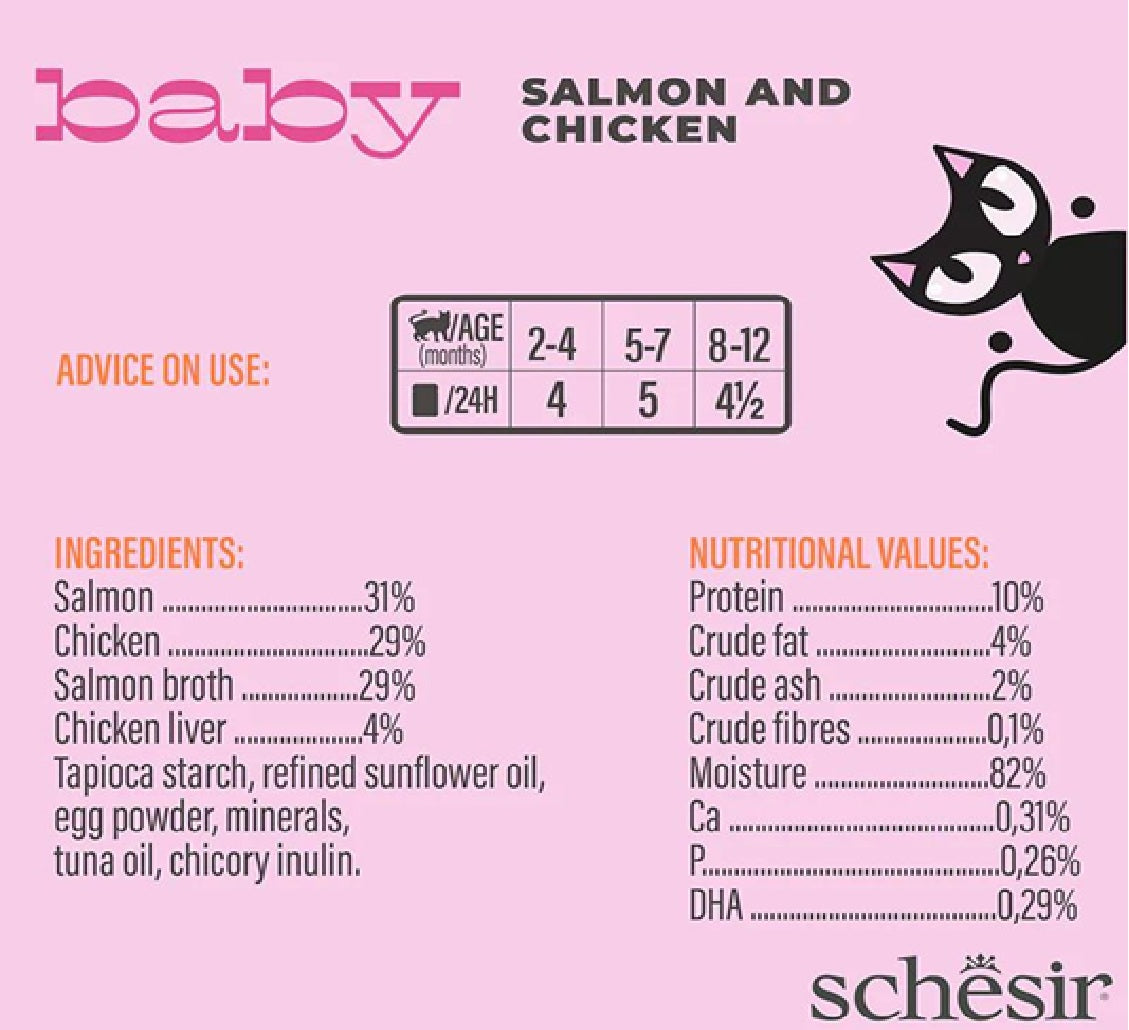 SCHESIR Baby Mousse Kitten - Salmon And Chicken 70g