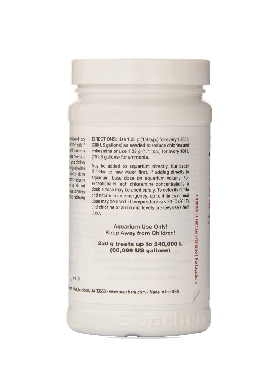 SEACHEM Safe (removes chlorine, chloramine and ammonia)