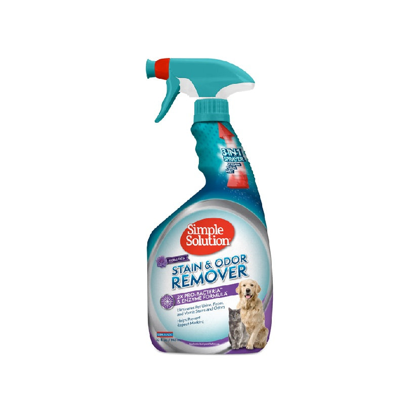 SIMPLE SOLUTION Pet Stain & Odor Remover - Floral Fresh Scent - 945mL