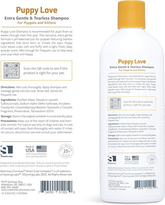 VETERINARY FORMULA Puppy Love Extra Gentle and Tearless Shampoo - 503mL