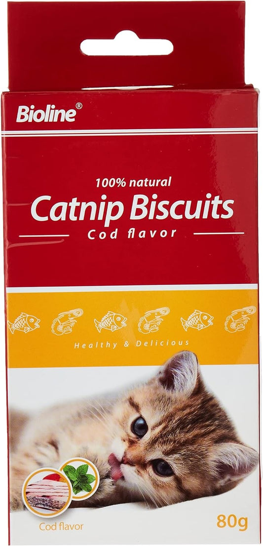 BIOLINE Catnip Biscuits - Cod Flavor - 80grams