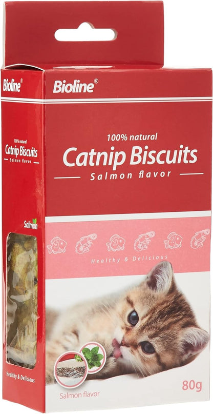 BIOLINE Catnip Biscuits Salmon Flavor - 80grams