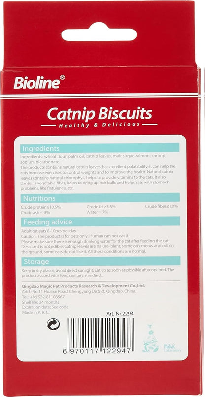 BIOLINE Catnip Biscuits Salmon Flavor - 80grams
