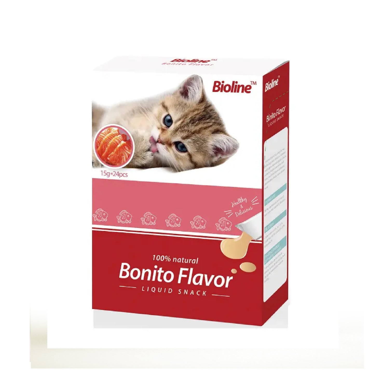 BIOLINE Cat Treats Liquid Snack - Bonito (15g x 24pcs)