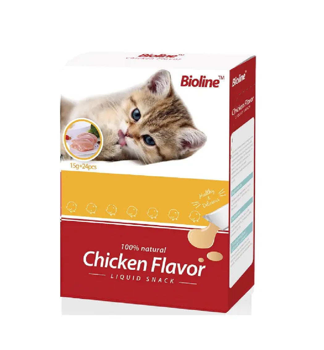 BIOLINE Cat Treats Liquid Snack - Chicken (15g x 24pcs)